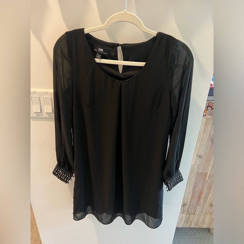 Black Sheer Sleeve Dress